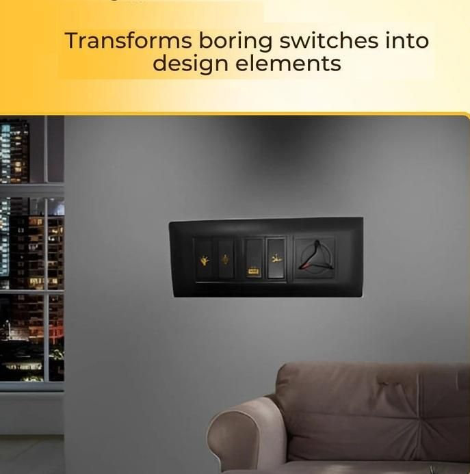 Gold Switch Icon Stickers – Fan, Light, AC & More