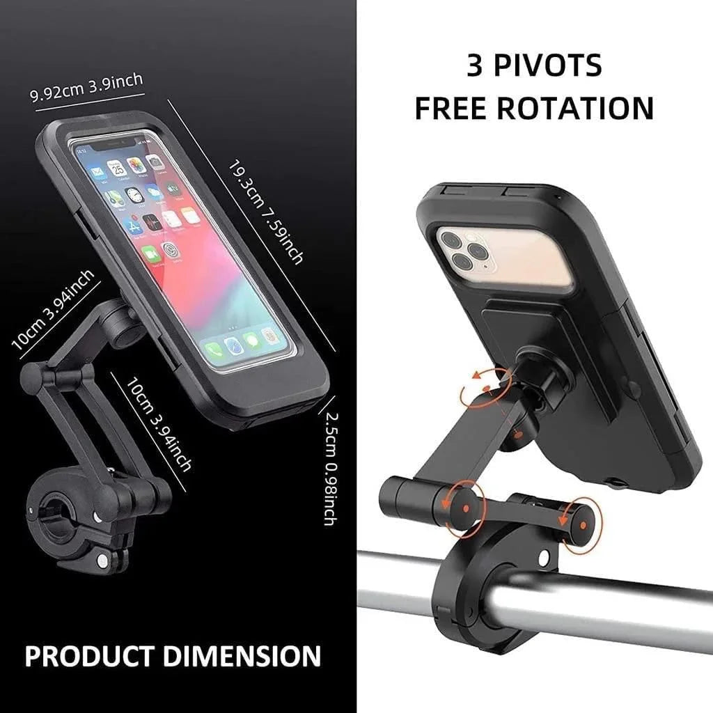 Universal 360° Rotation Bike Waterproof Cell Phone Holder with Touch Screen
