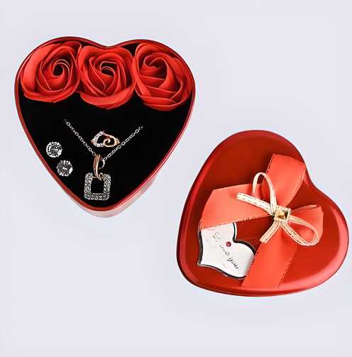 Sparkling Love Gift Box with Jewelry & Flowers
