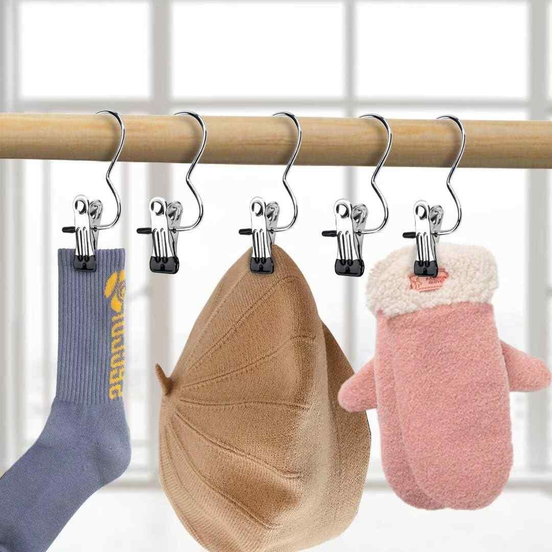Stainless Steel Laundry Hook & Boot Hanging Clips (Pack of 10)