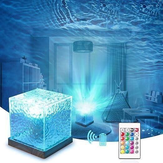 Water Ripple Aura Lamp – Rotating LED Night Light (Pack of 1)