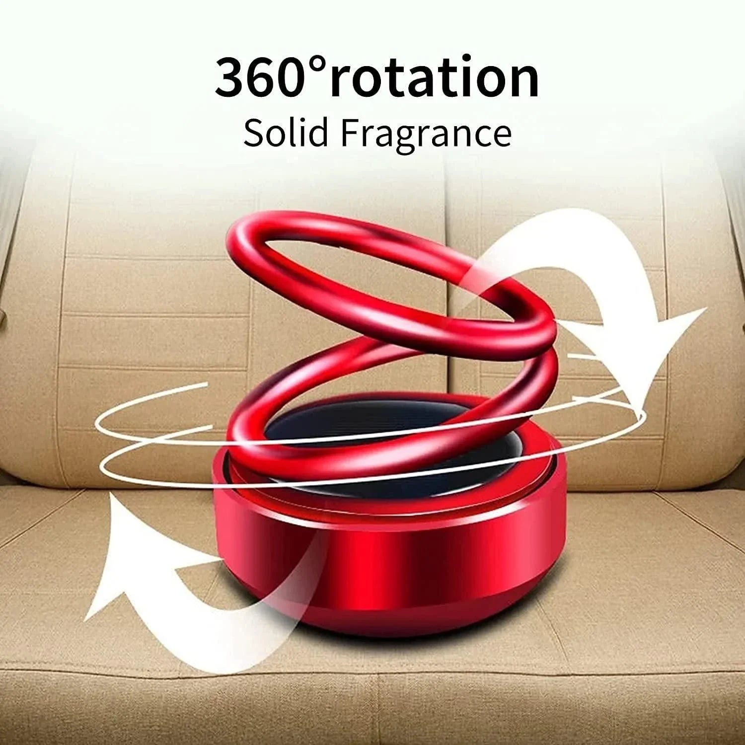 Solar Energy Rotating Car Air Freshener - Long-Lasting French Organic Fragrance