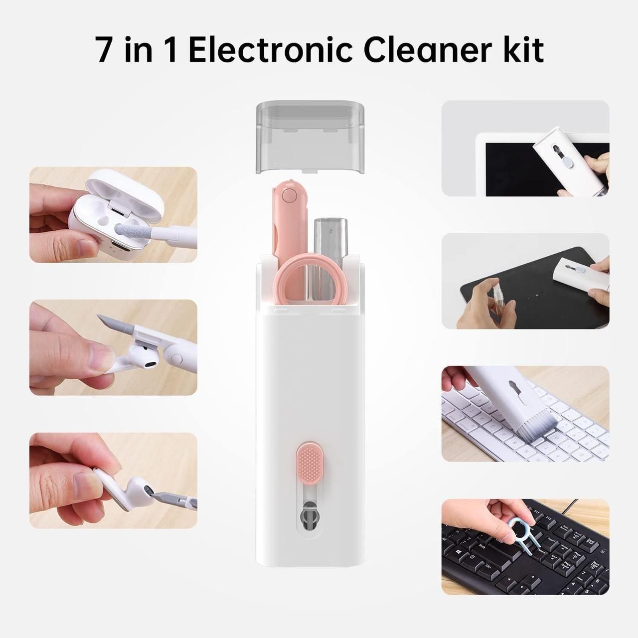 7 in 1 Electronic Cleaner Kit with Brush – Lightweight, Portable Cleaning Pen for Earbuds & Electronics