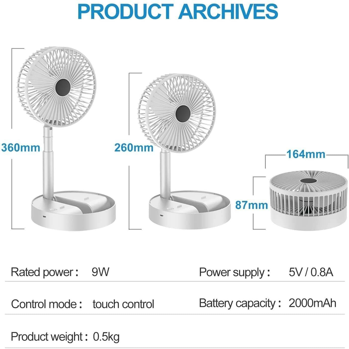 Powerful Rechargeable High-Speed Table Desk Fan - Portable & Quiet