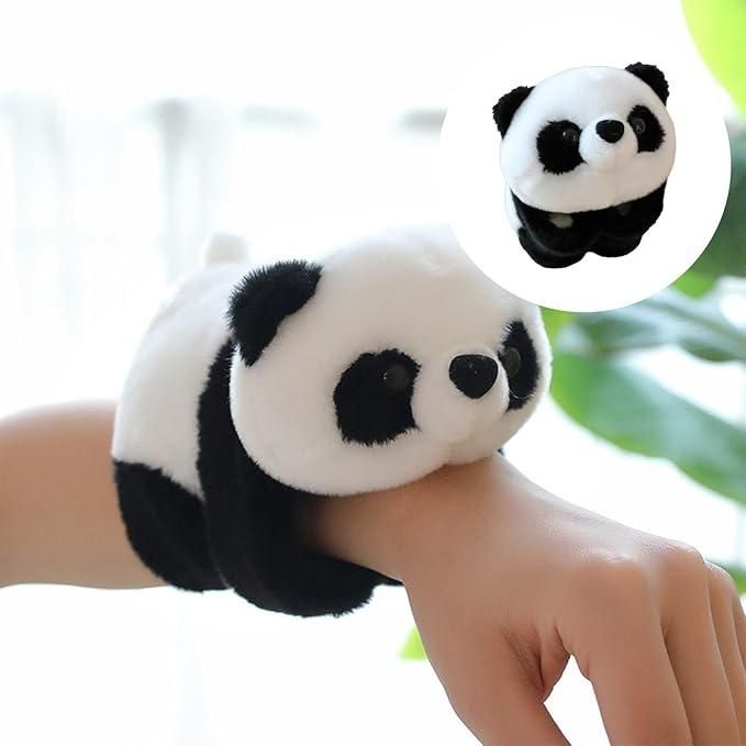 Plush Panda Slap Bracelet – Soft Stuffed Animal Wristband (Multicolor)