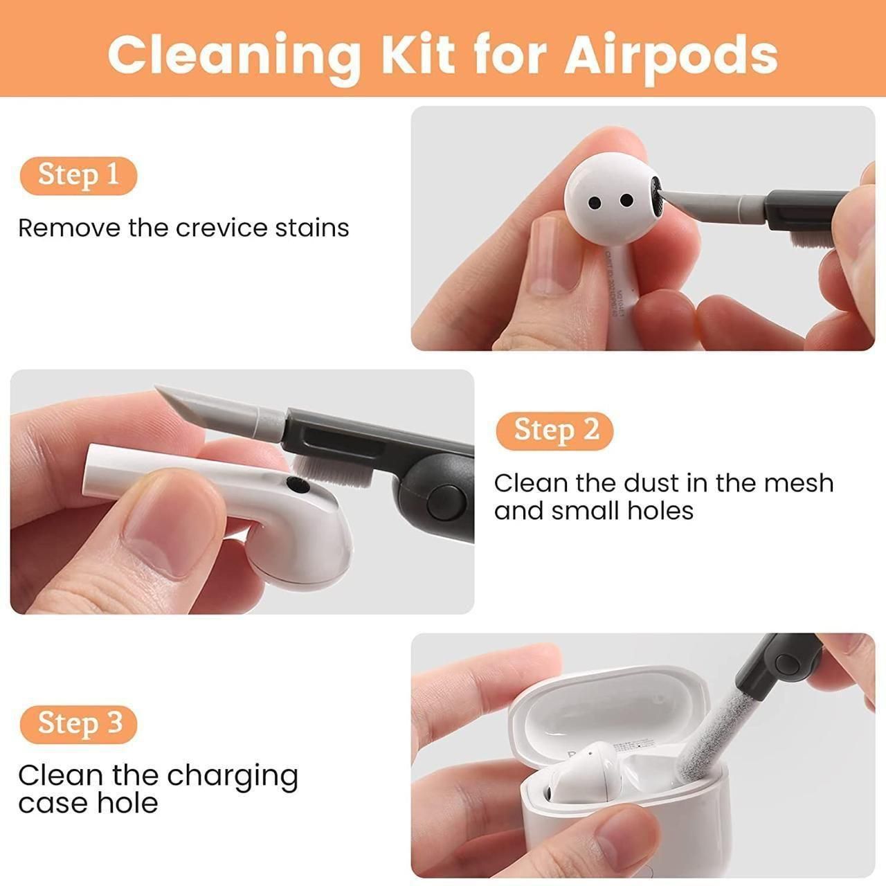 7 in 1 Electronic Cleaner Kit with Brush – Lightweight, Portable Cleaning Pen for Earbuds & Electronics