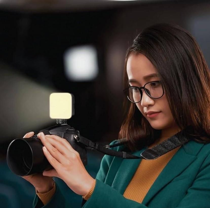 LED Video Light with Phone Holder Clip - Stepless Brightness & Color Temp Adjust