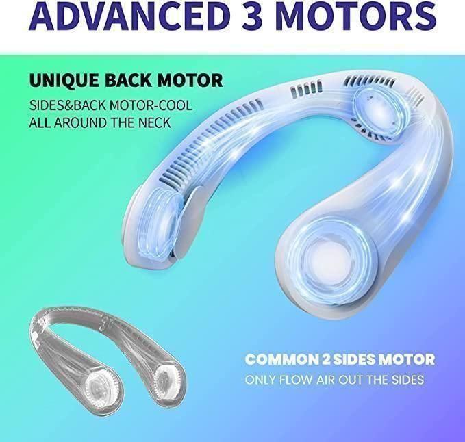 Bladeless Hanging Neck Fan – Portable & Rechargeable Personal Cooling Device | Assorted Color