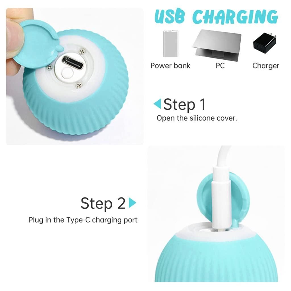 Smart LED 360° Rotating Cat Toy Ball – Rechargeable & Interactive Pet Toy with Automatic Movement
