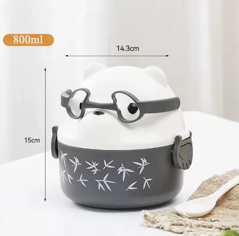 Cute Teddy Cartoon Tiffin Box - Leakproof Bento Lunch Box (Assorted Colors)