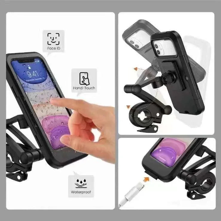 Universal 360° Rotation Bike Waterproof Cell Phone Holder with Touch Screen