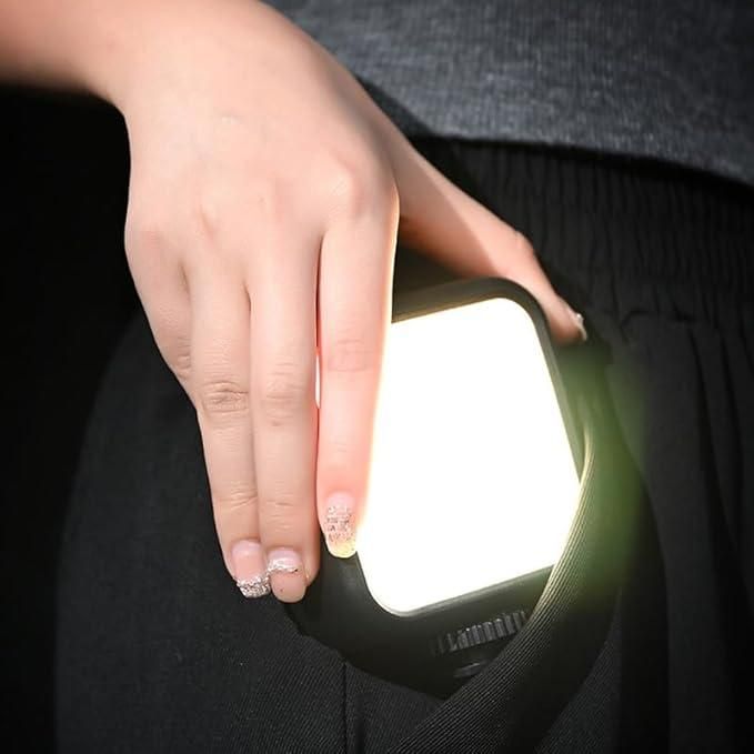 LED Video Light with Phone Holder Clip - Stepless Brightness & Color Temp Adjust