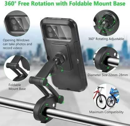 Universal 360° Rotation Bike Waterproof Cell Phone Holder with Touch Screen
