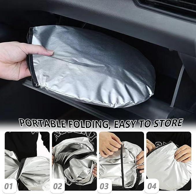Folding Car Window Sunshade Cover - UV Protection & Interior Cooler
