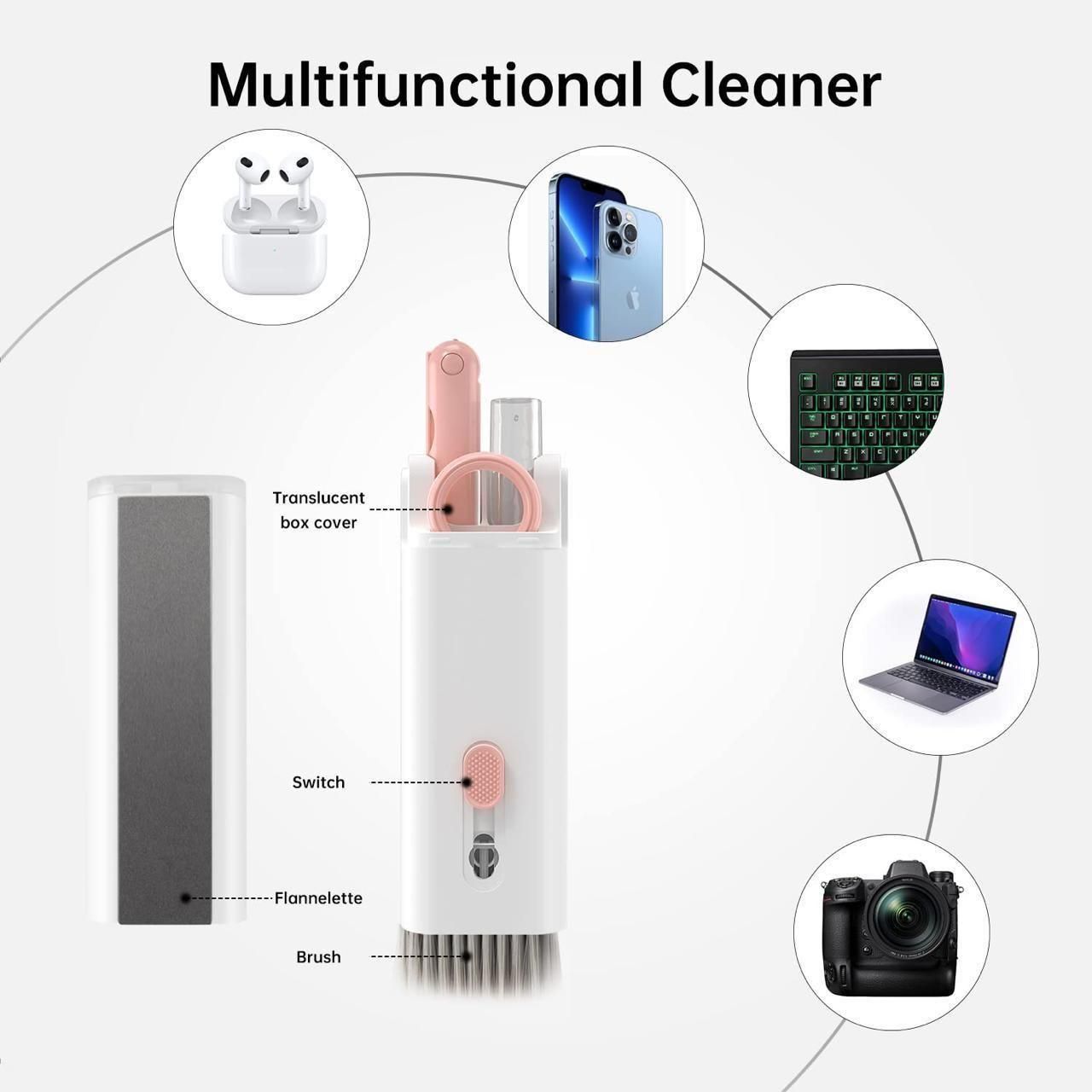 7 in 1 Electronic Cleaner Kit with Brush – Lightweight, Portable Cleaning Pen for Earbuds & Electronics