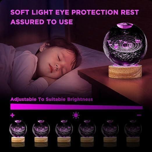 3D Crystal Lamp Ball - Illuminated Sphere with Assorted Colors