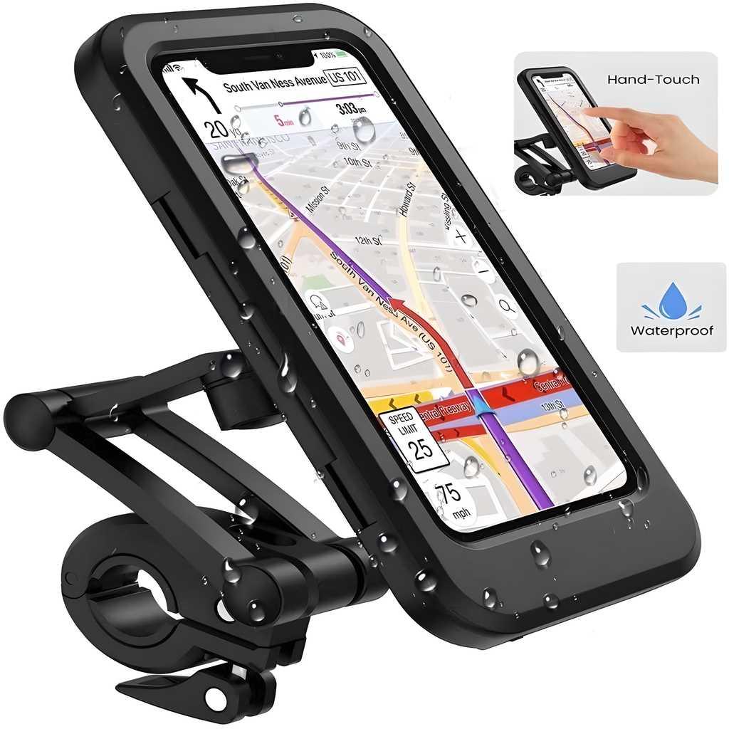 Universal 360° Rotation Bike Waterproof Cell Phone Holder with Touch Screen