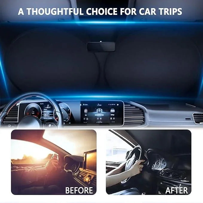 Folding Car Window Sunshade Cover - UV Protection & Interior Cooler