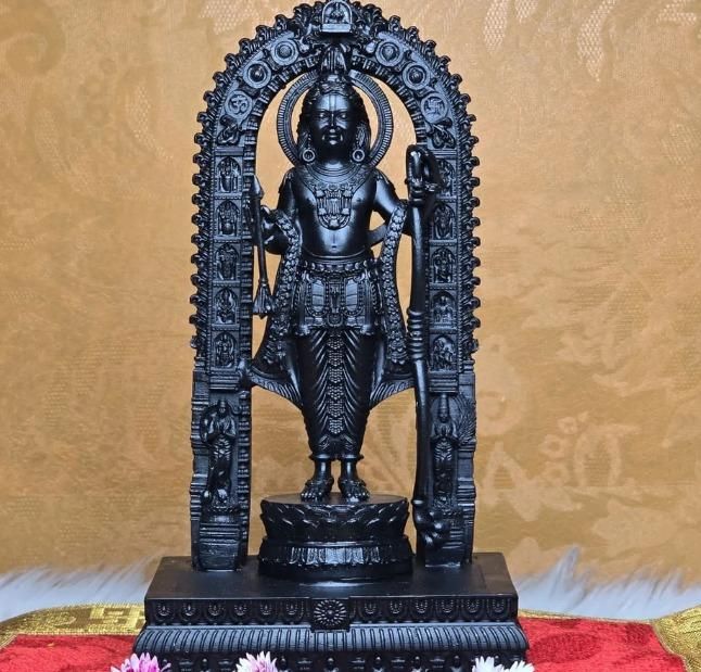 Ayodhya Ram Lala 3D Murti – 6 Inch Resin Idol for Home Temple & Gifting