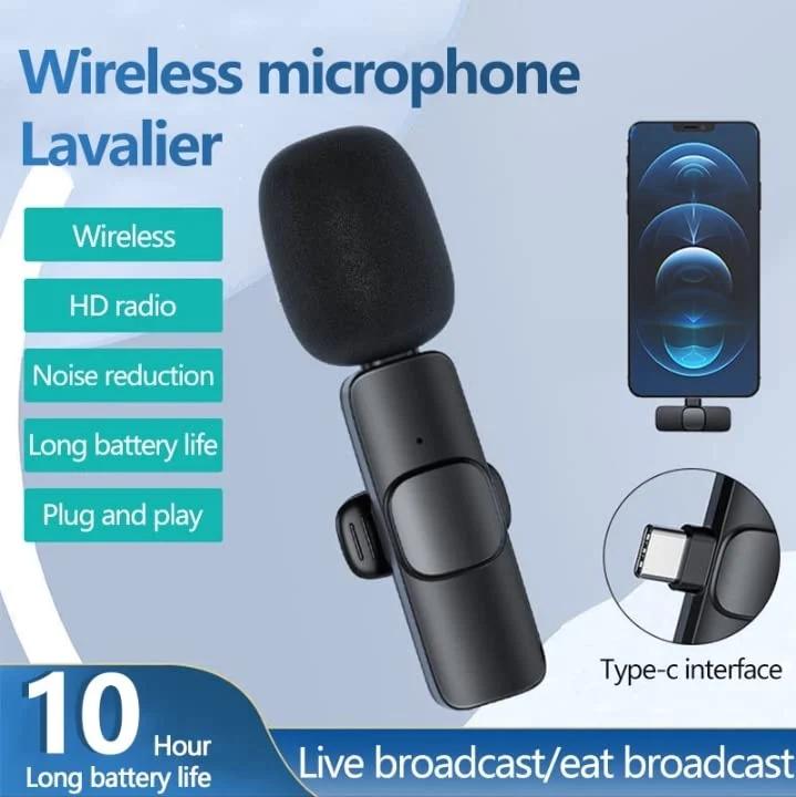 K8 Wireless Lavalier Microphone – Type-C & iPhone | Noise Cancelling | 360° Audio