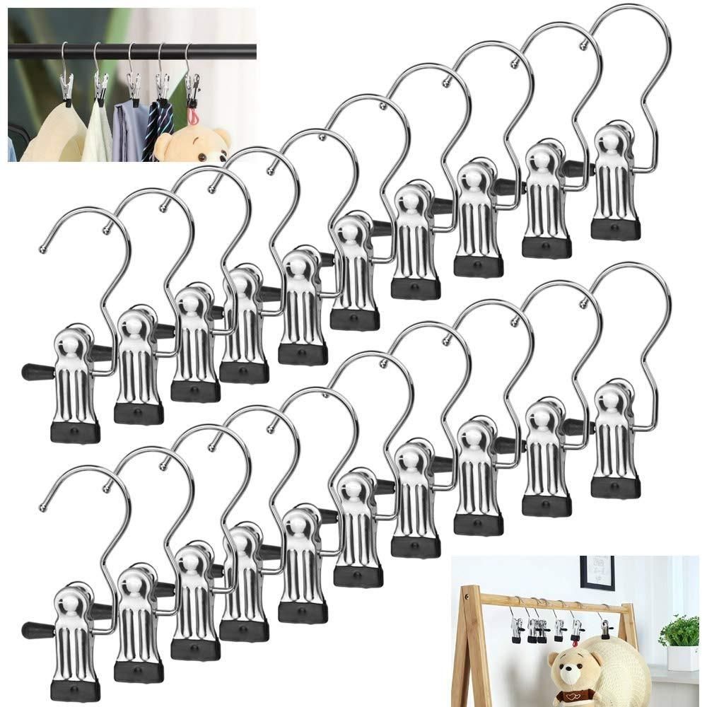 Stainless Steel Laundry Hook & Boot Hanging Clips (Pack of 10)