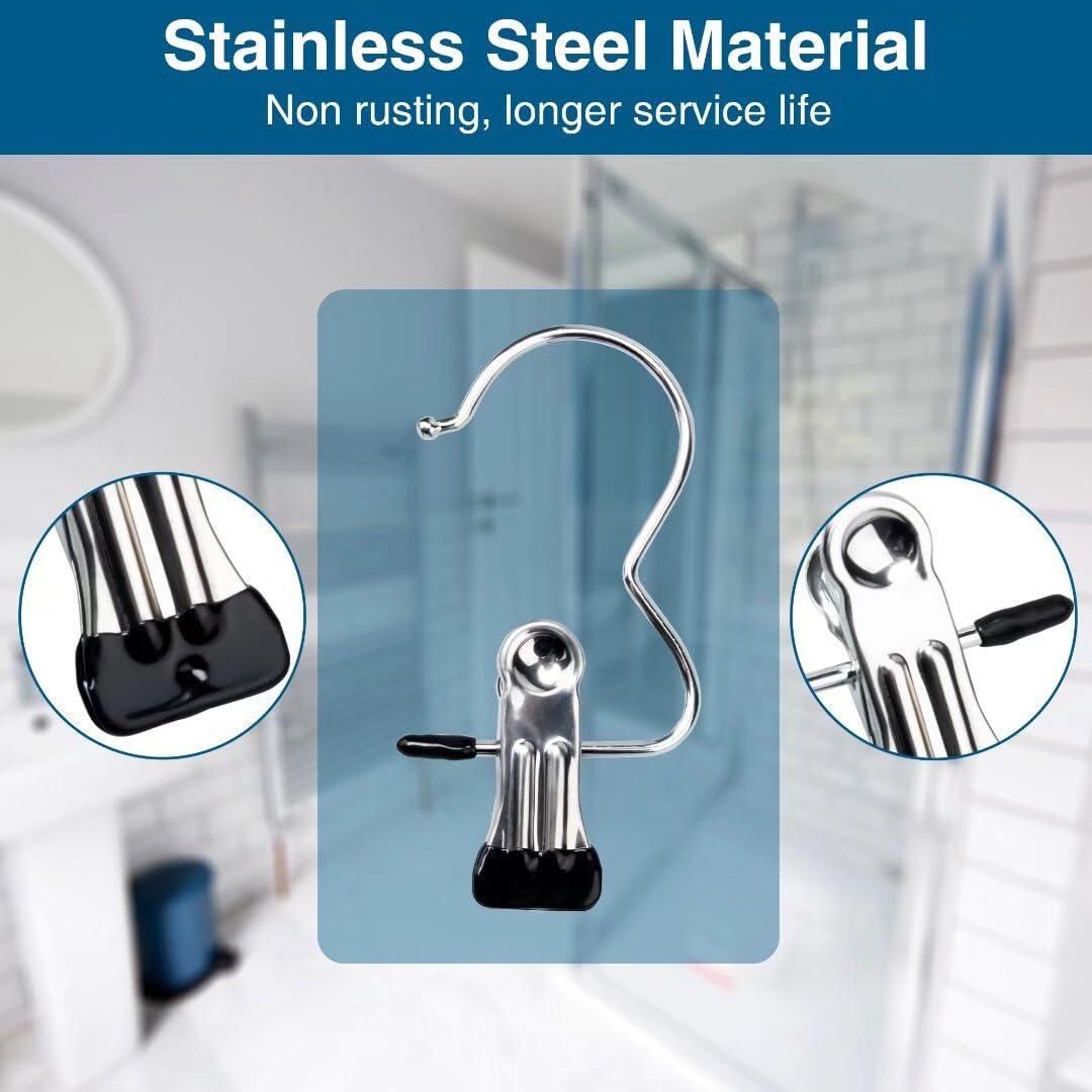 Stainless Steel Laundry Hook & Boot Hanging Clips (Pack of 10)