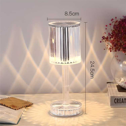 Crystal Table Lamp – RGB 16-Color Remote-Controlled Night Light