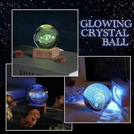 3D Crystal Lamp Ball - Illuminated Sphere with Assorted Colors