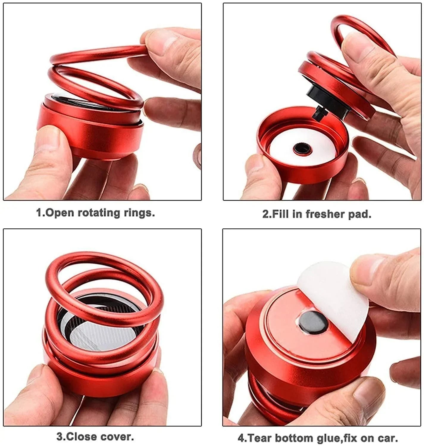 Solar Energy Rotating Car Air Freshener - Long-Lasting French Organic Fragrance