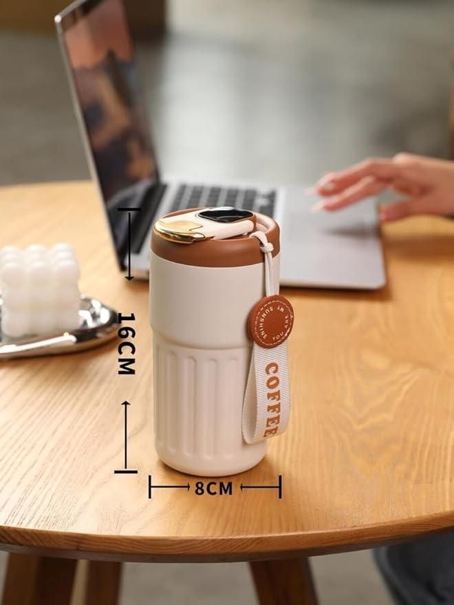 Smart Stainless Steel Coffee Mug - Temperature Display, Vacuum Insulated (420ml)