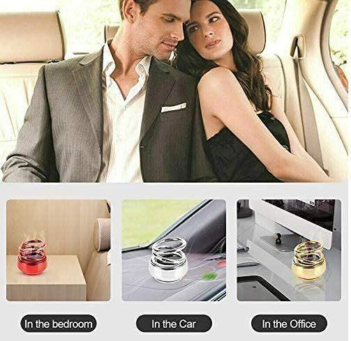 Solar Energy Rotating Car Air Freshener - Long-Lasting French Organic Fragrance