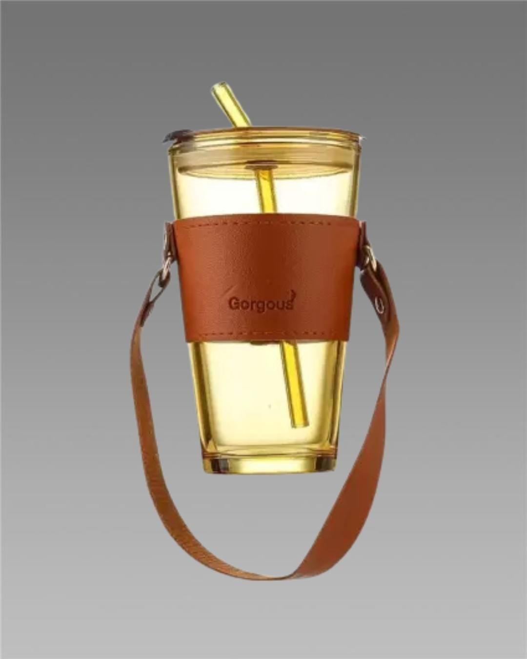 Glass Tumbler with Glass Straw and Lid – Reusable Drinkware