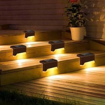 Solar Deck Lights Outdoor - Waterproof LED Path & Fence Lighting (Pack of 4)