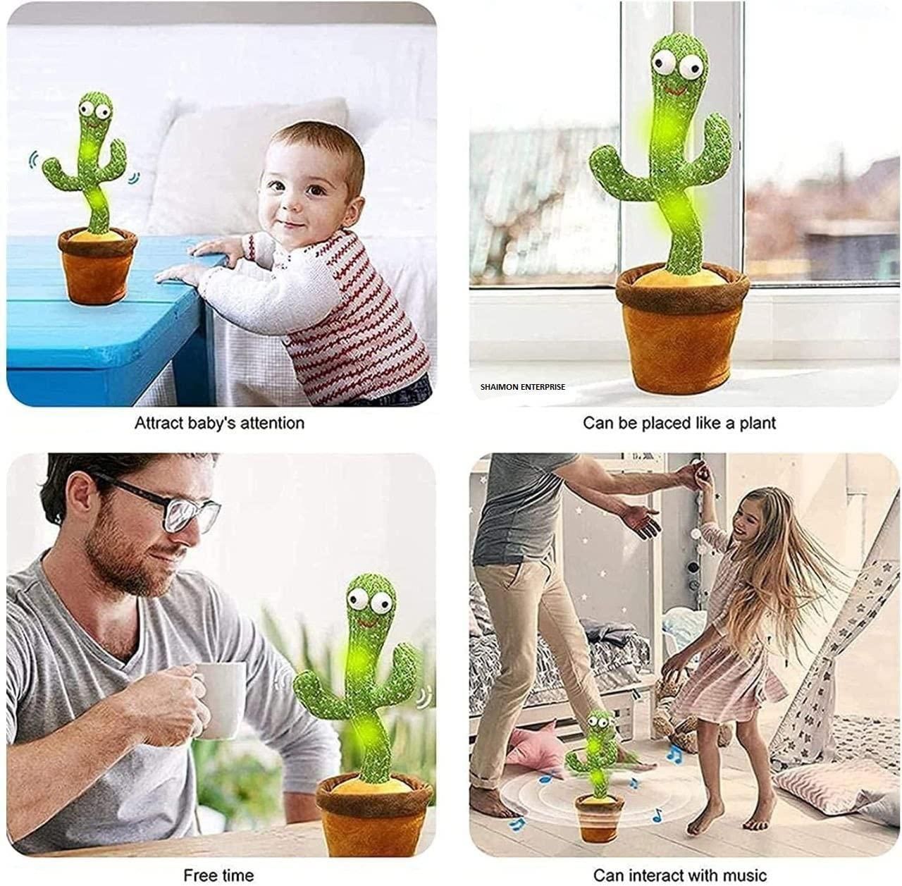 LED Musical Dancing & Mimicry Cactus Toy – Interactive Singing Plush