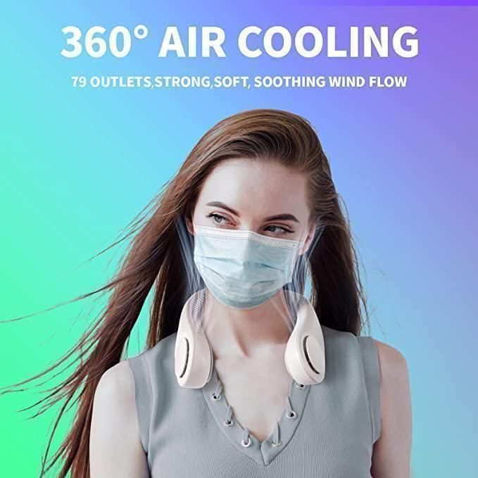 Bladeless Hanging Neck Fan – Portable & Rechargeable Personal Cooling Device | Assorted Color