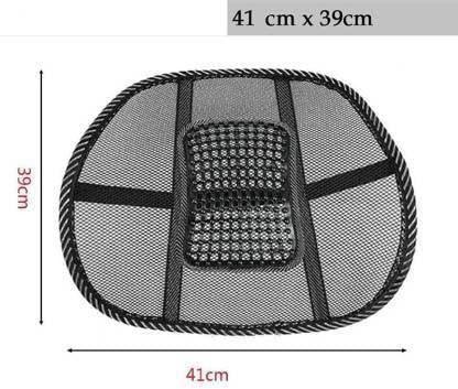 black mesh lumbar support cushion with massaging beads for car back seat lumbar support