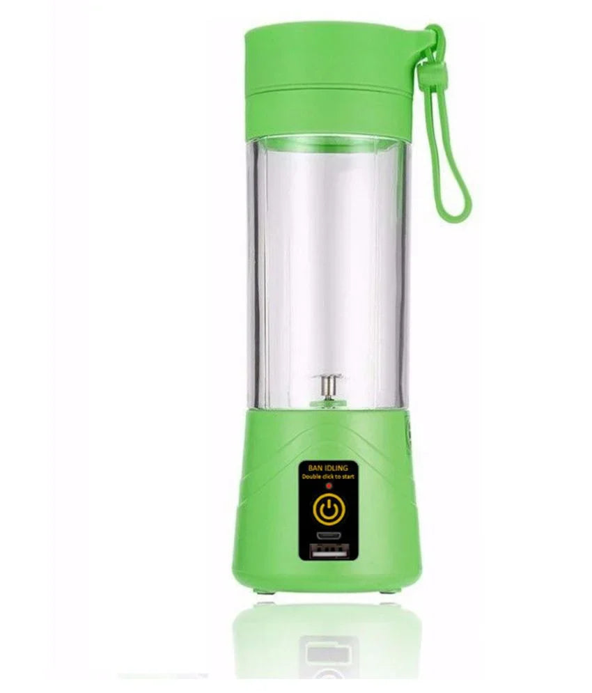 Green portable blender with power bank feature for easy blending and charging on the go